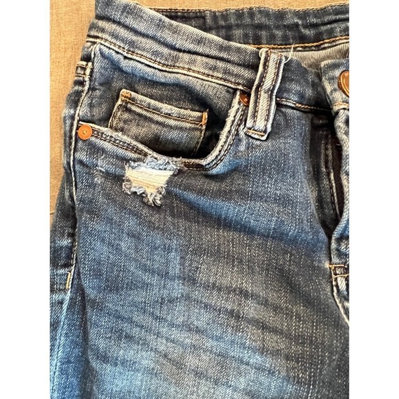 Blank NYC Mid Rise Skinny Jeans Size 27 Women's Raw Hem Distressed Ankle Crop - Picture 3 of 6